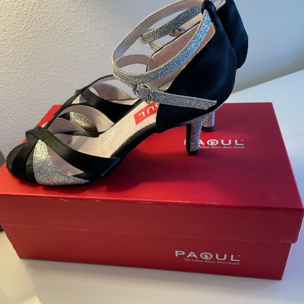 Women's Black and Silver Heels